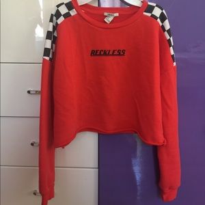 RED CROPPED SWEATER